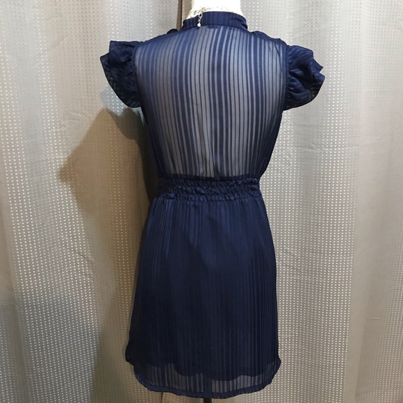 Forever 21 Navy Ruffle Midi NWOT - Picture 2 of 7